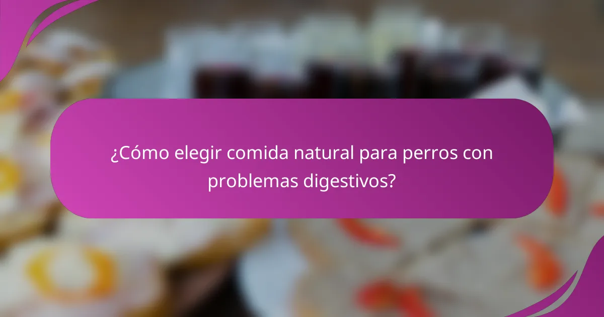 ¿Cómo elegir comida natural para perros con problemas digestivos?