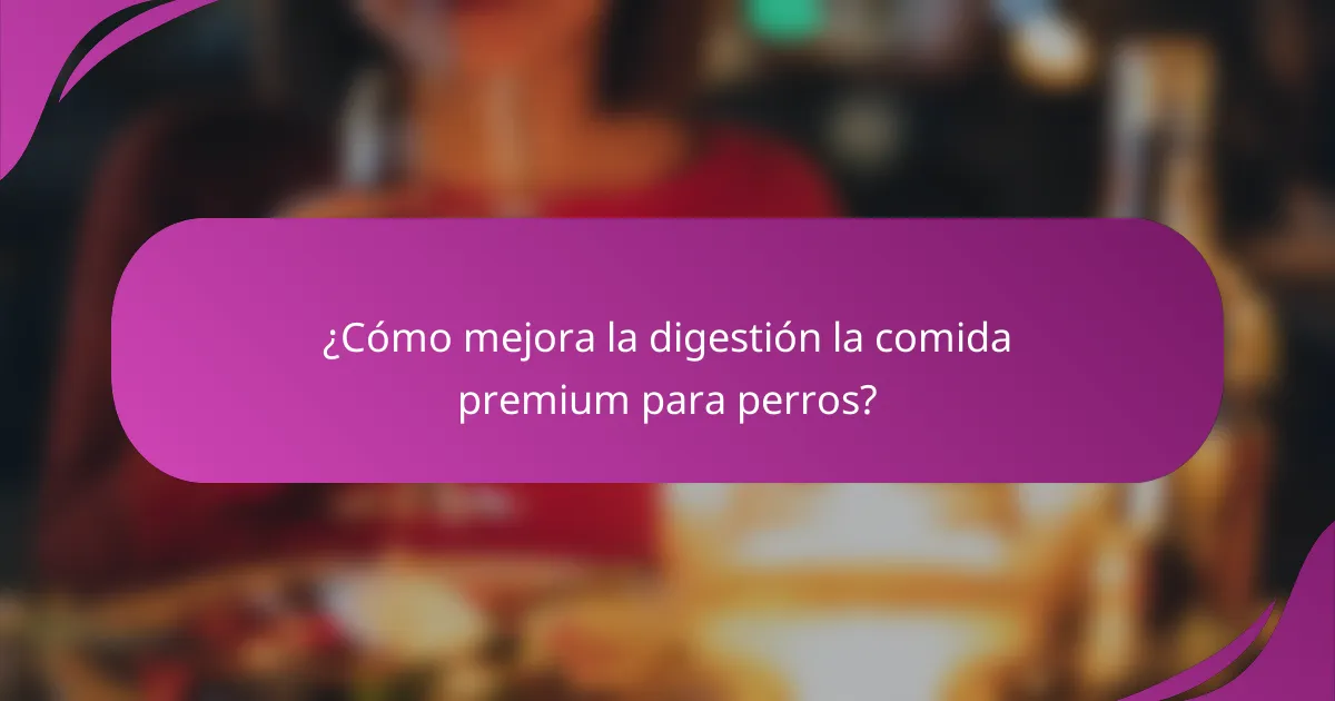 ¿Cómo mejora la digestión la comida premium para perros?