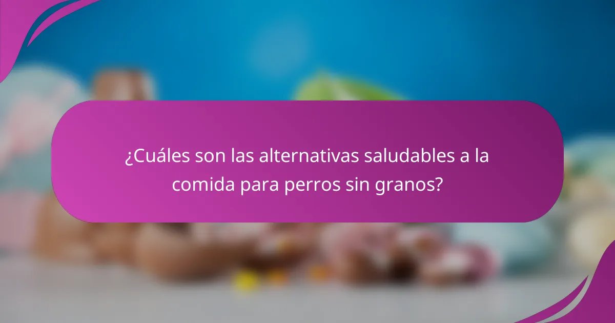 ¿Cuáles son las alternativas saludables a la comida para perros sin granos?