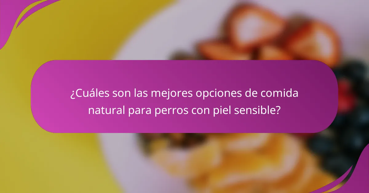 ¿Cuáles son las mejores opciones de comida natural para perros con piel sensible?