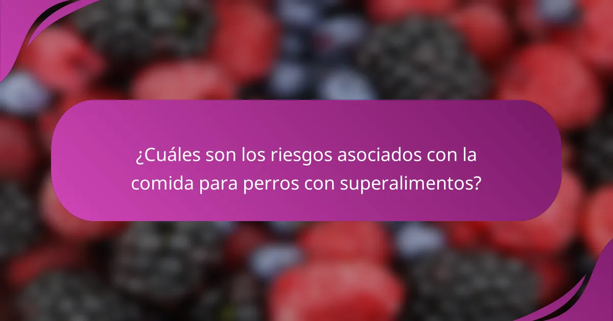 ¿Cuáles son los riesgos asociados con la comida para perros con superalimentos?