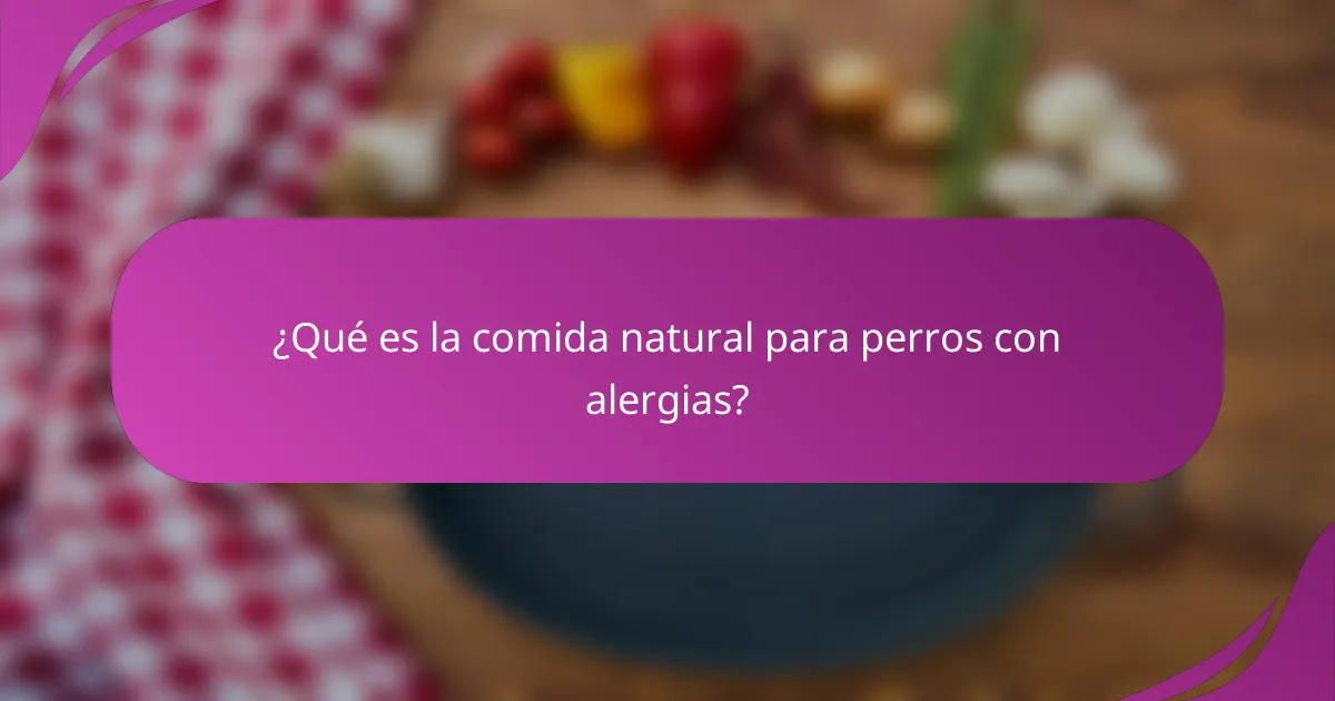 ¿Qué es la comida natural para perros con alergias?