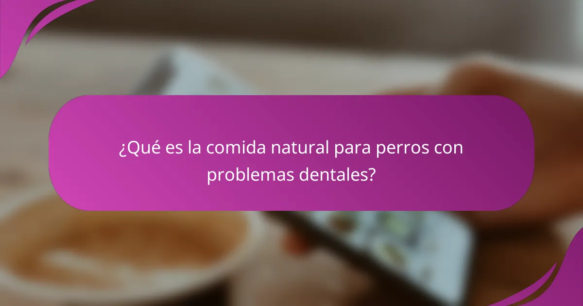 ¿Qué es la comida natural para perros con problemas dentales?