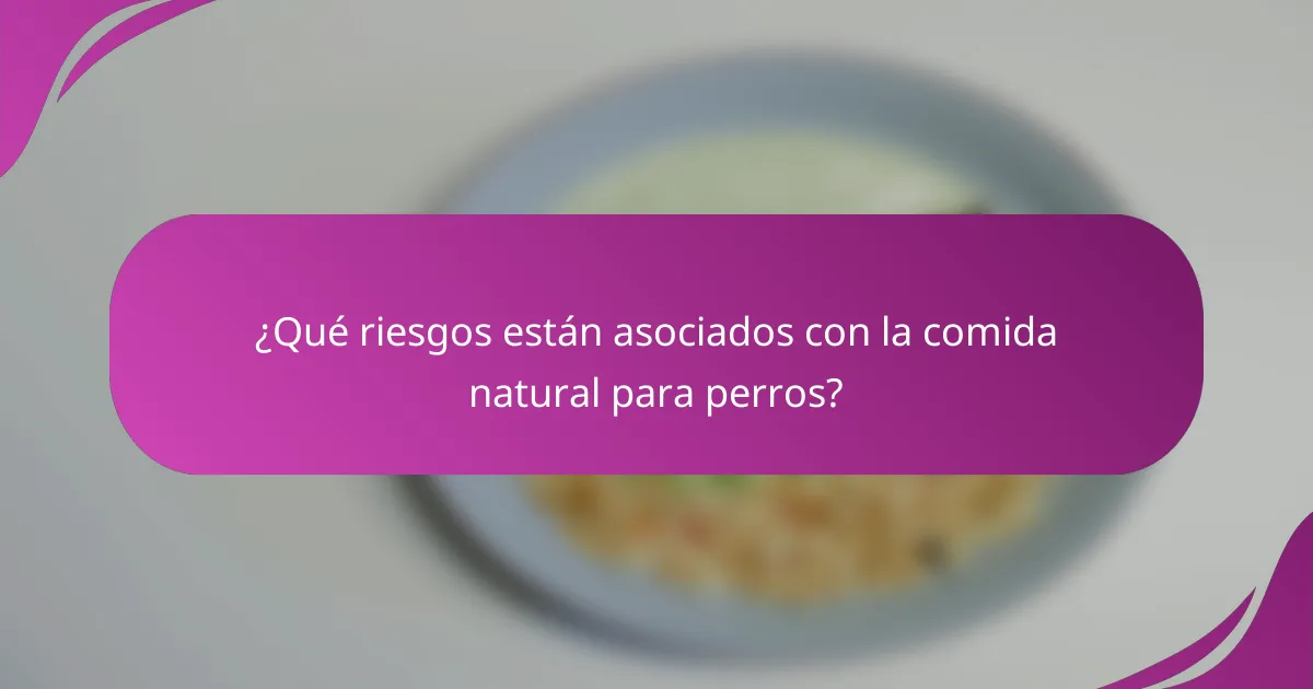 ¿Qué riesgos están asociados con la comida natural para perros?